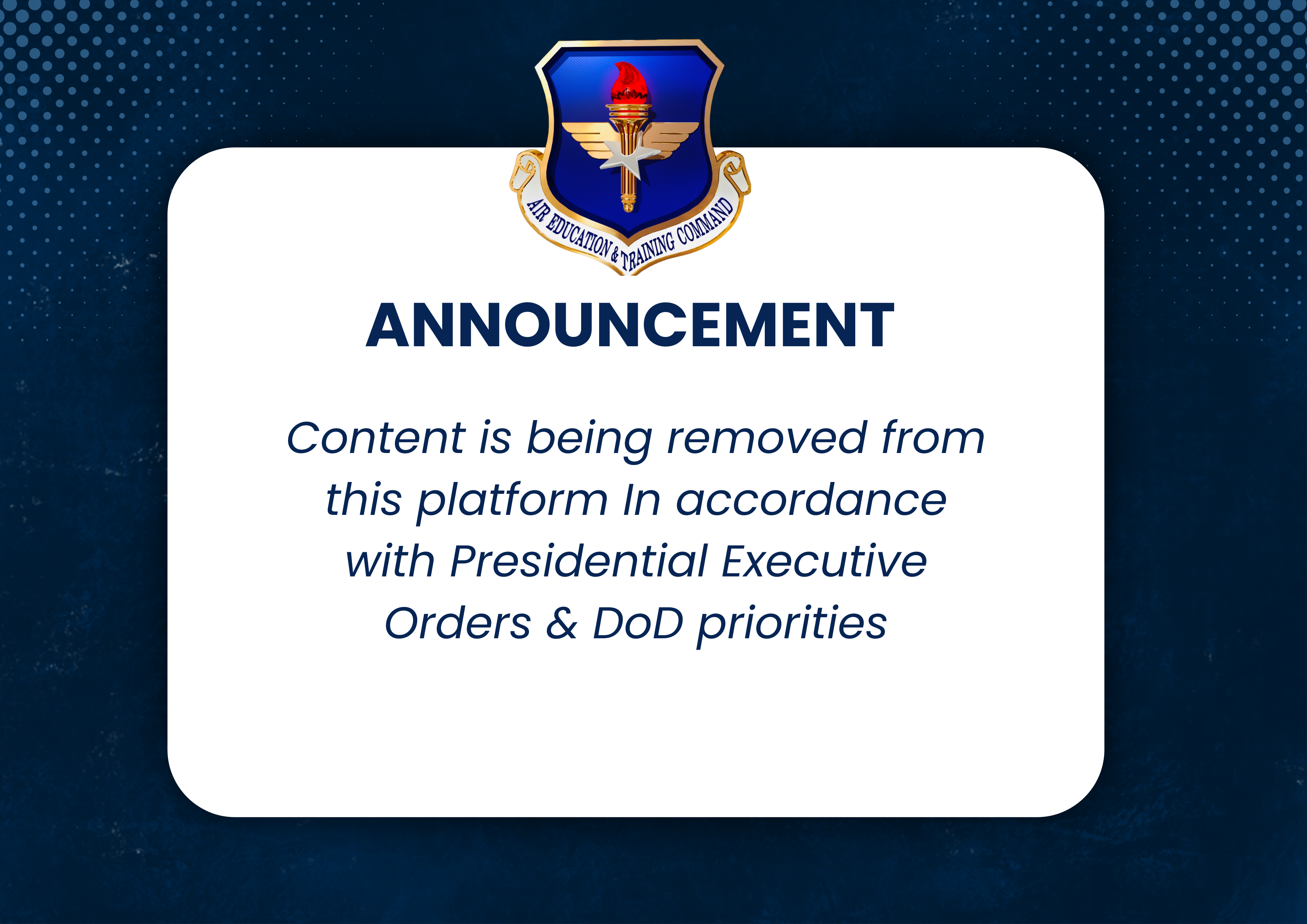 CONTENT REMOVAL